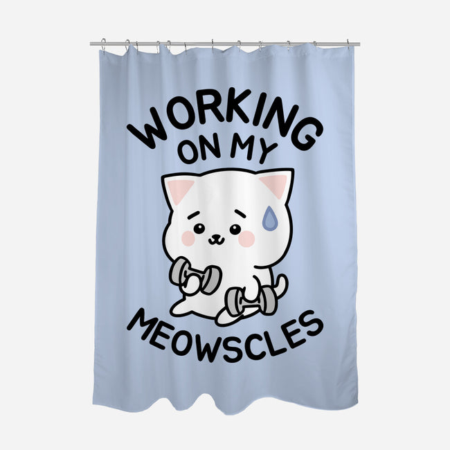 Working On My Meowscles-None-Polyester-Shower Curtain-brunopires