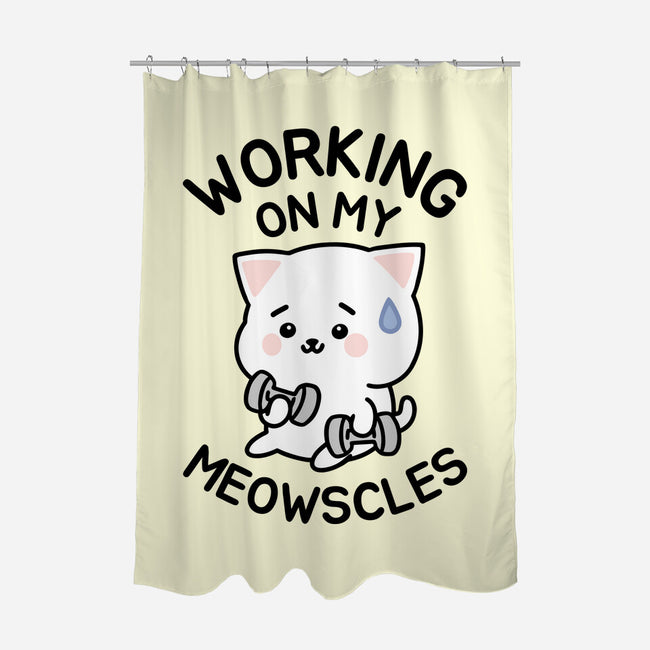 Working On My Meowscles-None-Polyester-Shower Curtain-brunopires