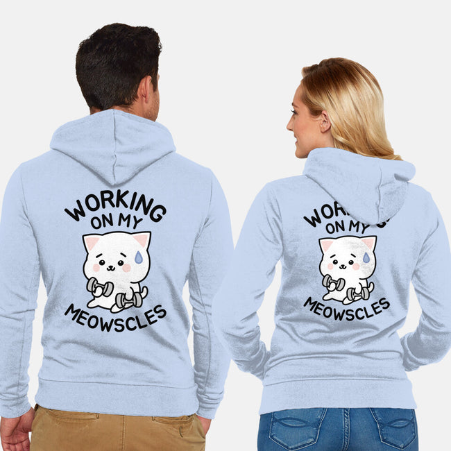Working On My Meowscles-Unisex-Zip-Up-Sweatshirt-brunopires