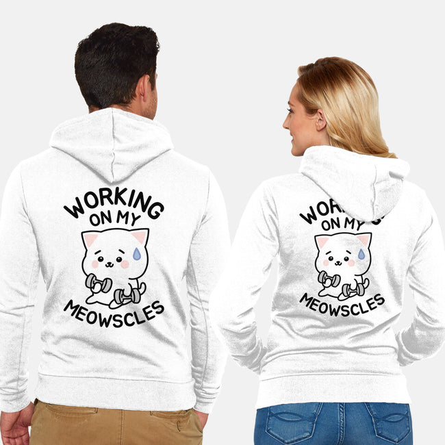 Working On My Meowscles-Unisex-Zip-Up-Sweatshirt-brunopires