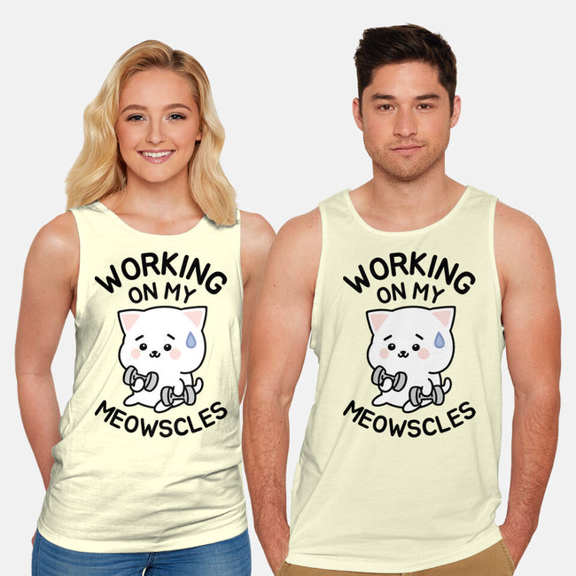Working On My Meowscles-Unisex-Basic-Tank-brunopires