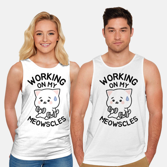 Working On My Meowscles-Unisex-Basic-Tank-brunopires