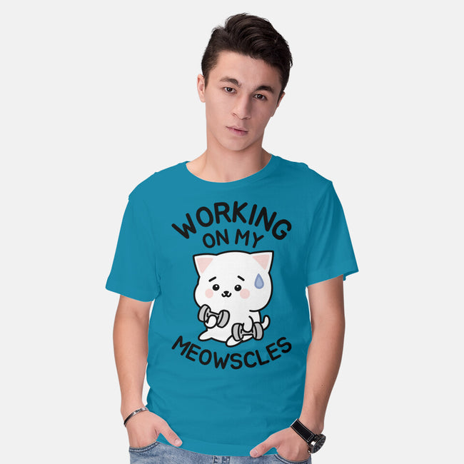 Working On My Meowscles-Mens-Basic-Tee-brunopires
