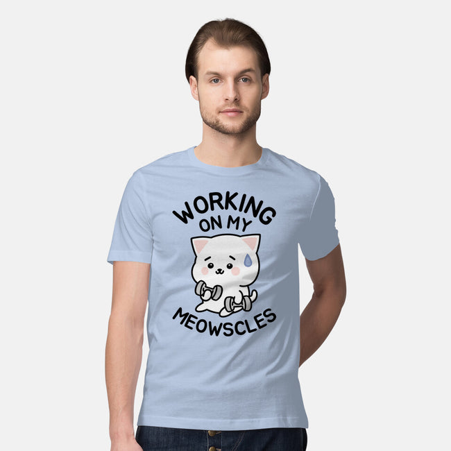 Working On My Meowscles-Mens-Premium-Tee-brunopires