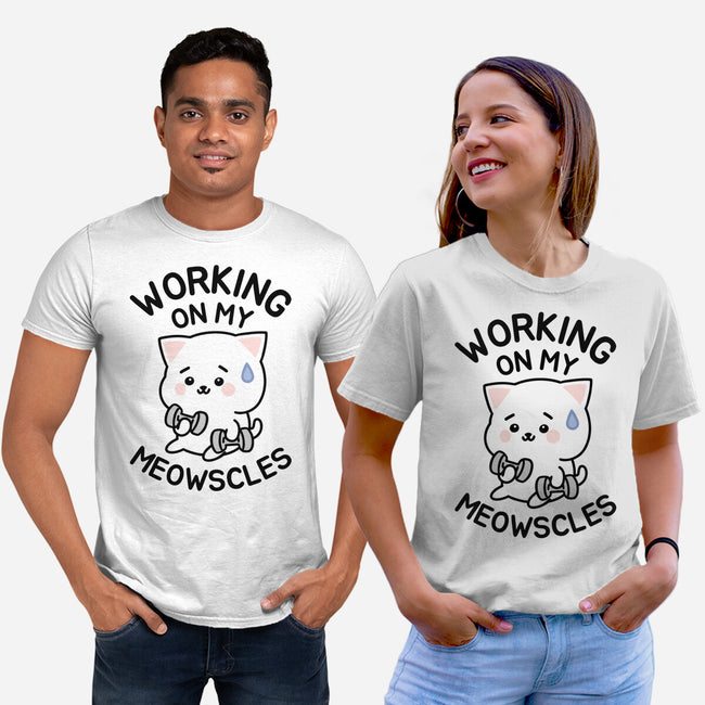 Working On My Meowscles-Unisex-Basic-Tee-brunopires