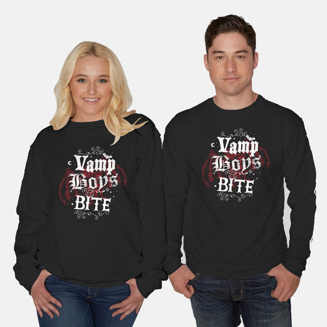 Vamp Boys Bite-Unisex-Crew Neck-Sweatshirt-Nemons