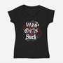 Vamp Girls Suck-Womens-V-Neck-Tee-Nemons