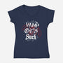 Vamp Girls Suck-Womens-V-Neck-Tee-Nemons