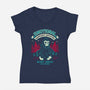 Emotional Support Bigfoot-Womens-V-Neck-Tee-Nemons