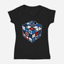Droid Cube-Womens-V-Neck-Tee-erion_designs