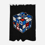 Droid Cube-None-Polyester-Shower Curtain-erion_designs