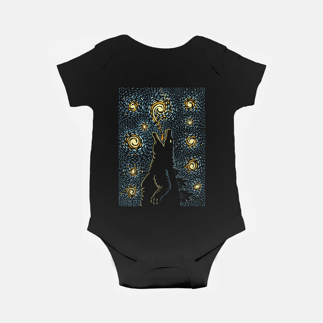 Starry Kaiju Night-Baby-Basic-Onesie-erion_designs