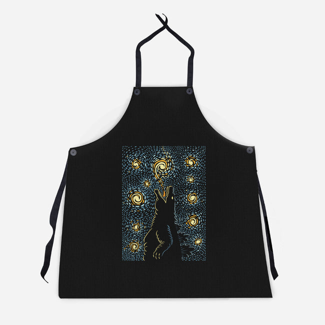 Starry Kaiju Night-Unisex-Kitchen-Apron-erion_designs
