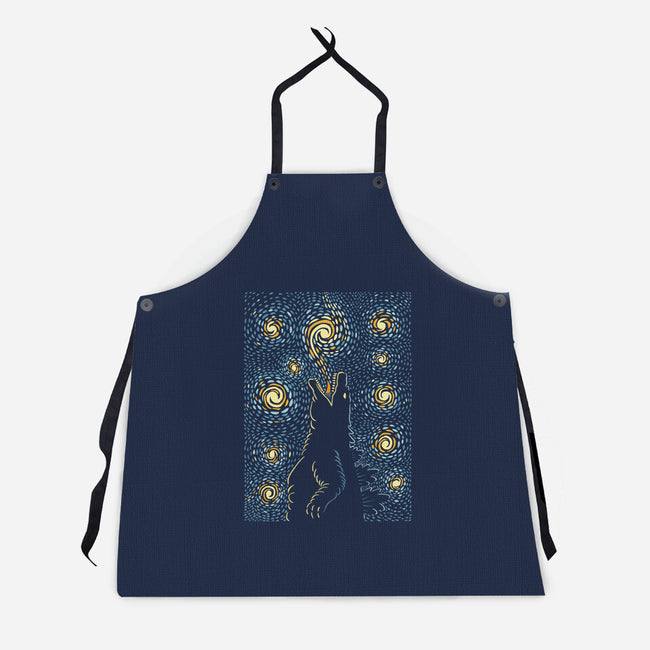 Starry Kaiju Night-Unisex-Kitchen-Apron-erion_designs