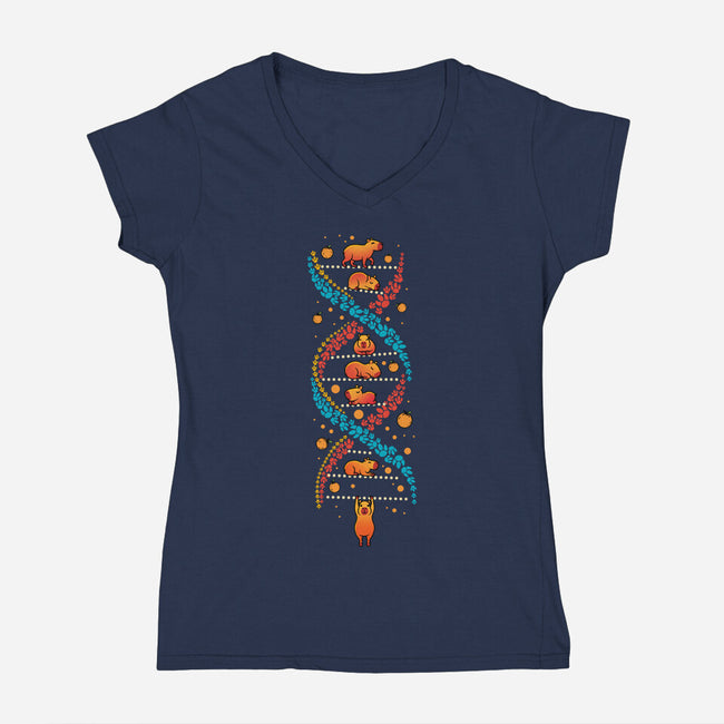 Capybara DNA-Womens-V-Neck-Tee-erion_designs