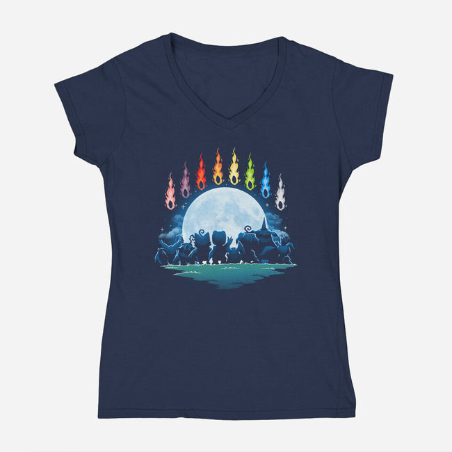 Digital Moon-Womens-V-Neck-Tee-Vallina84