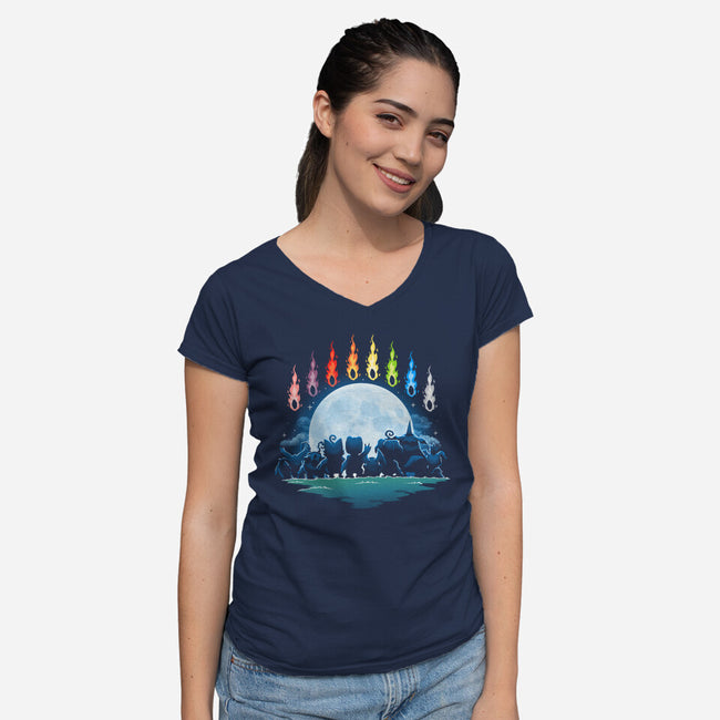 Digital Moon-Womens-V-Neck-Tee-Vallina84