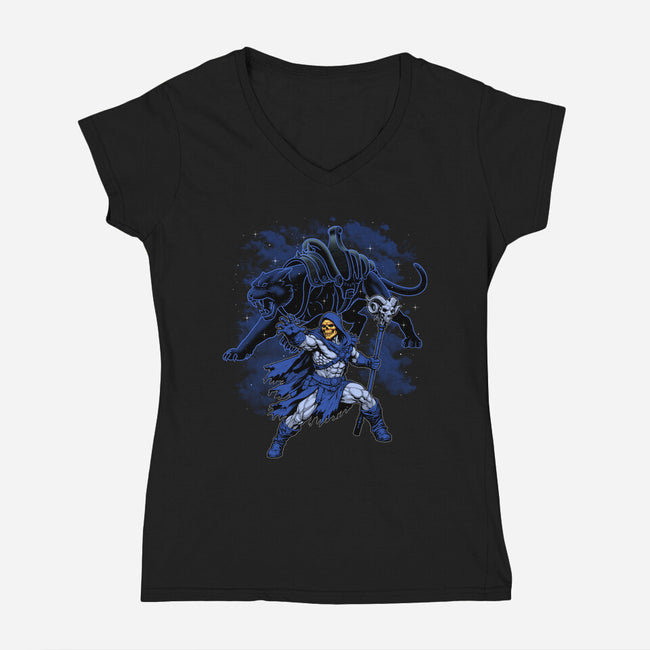 Doom And Panther Shadow-Womens-V-Neck-Tee-Astrobot Invention