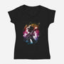 Galactic Tune-Womens-V-Neck-Tee-kharmazero