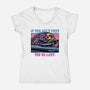 Fast Or Last-Womens-V-Neck-Tee-glitchygorilla