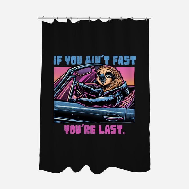 Fast Or Last-None-Polyester-Shower Curtain-glitchygorilla