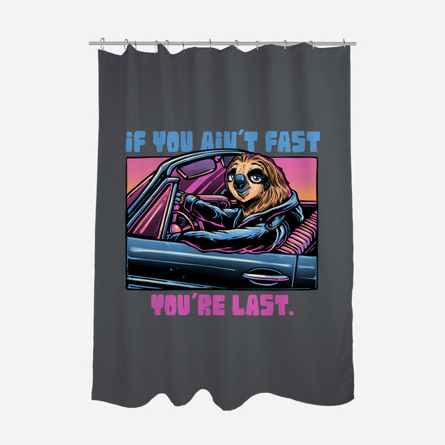 Fast Or Last-None-Polyester-Shower Curtain-glitchygorilla