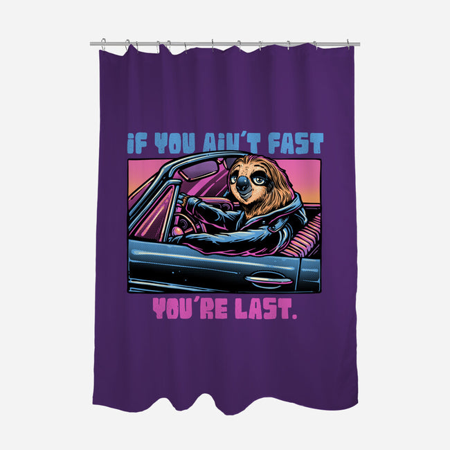 Fast Or Last-None-Polyester-Shower Curtain-glitchygorilla