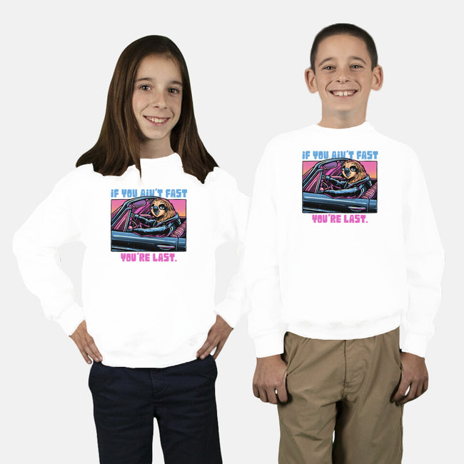 Fast Or Last-Youth-Crew Neck-Sweatshirt-glitchygorilla