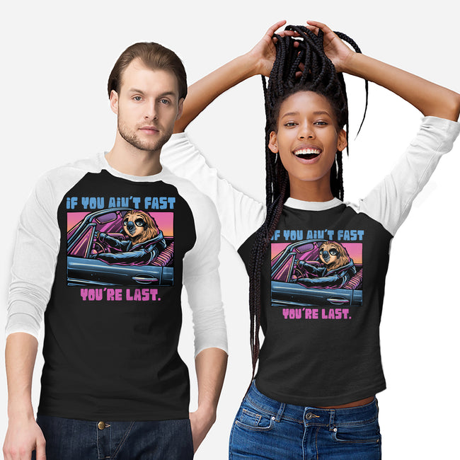 Fast Or Last-Unisex-Baseball-Tee-glitchygorilla