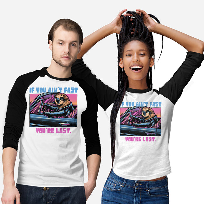 Fast Or Last-Unisex-Baseball-Tee-glitchygorilla