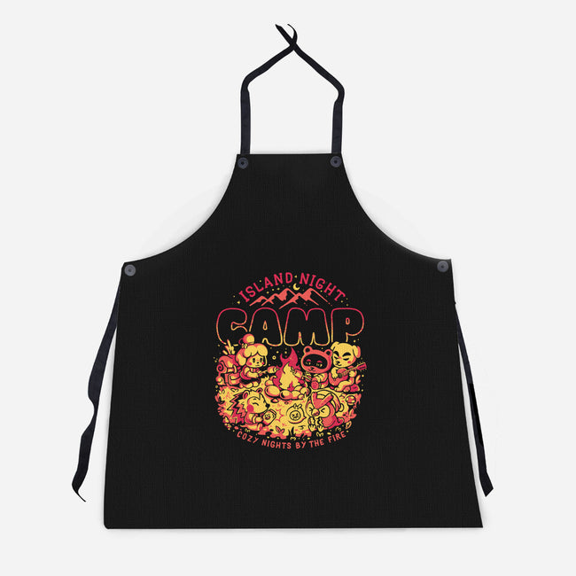 Island Night Camp-Unisex-Kitchen-Apron-Arigatees