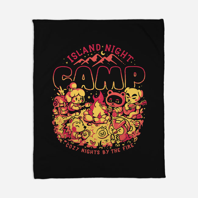 Island Night Camp-None-Fleece-Blanket-Arigatees