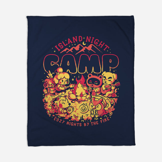 Island Night Camp-None-Fleece-Blanket-Arigatees