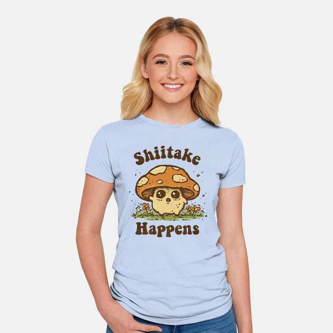 Shiitake Happens-Womens-Fitted-Tee-kg07