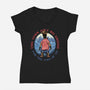 Duel In The Town-Womens-V-Neck-Tee-glitchygorilla