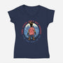 Duel In The Town-Womens-V-Neck-Tee-glitchygorilla