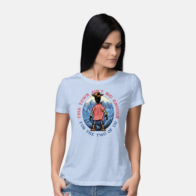 Duel In The Town-Womens-Basic-Tee-glitchygorilla