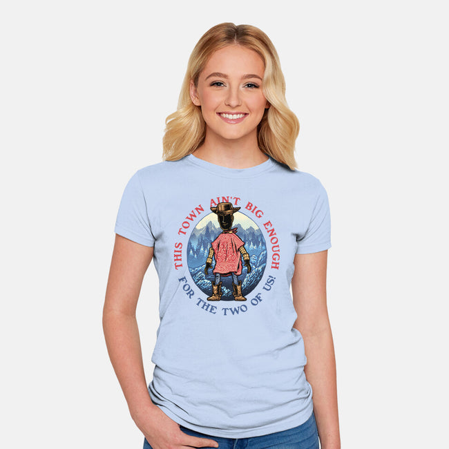 Duel In The Town-Womens-Fitted-Tee-glitchygorilla