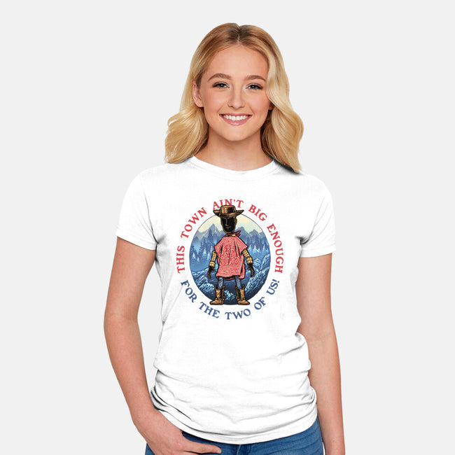 Duel In The Town-Womens-Fitted-Tee-glitchygorilla