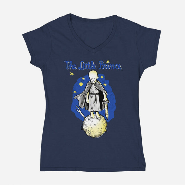 Egg The Little Prince-Womens-V-Neck-Tee-palmstreet