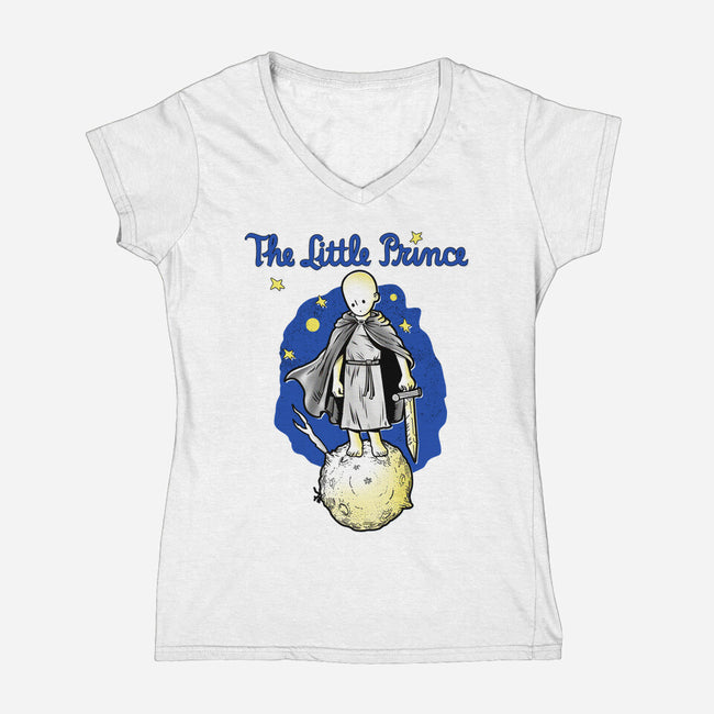 Egg The Little Prince-Womens-V-Neck-Tee-palmstreet
