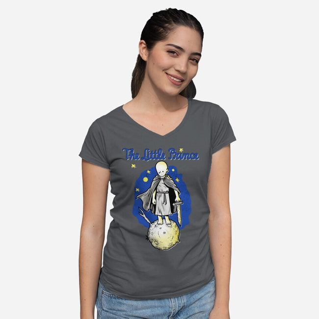 Egg The Little Prince-Womens-V-Neck-Tee-palmstreet