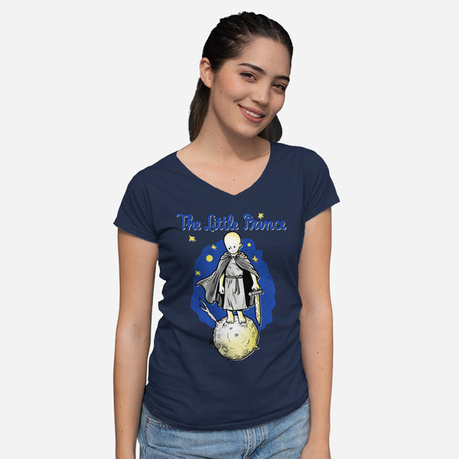 Egg The Little Prince-Womens-V-Neck-Tee-palmstreet