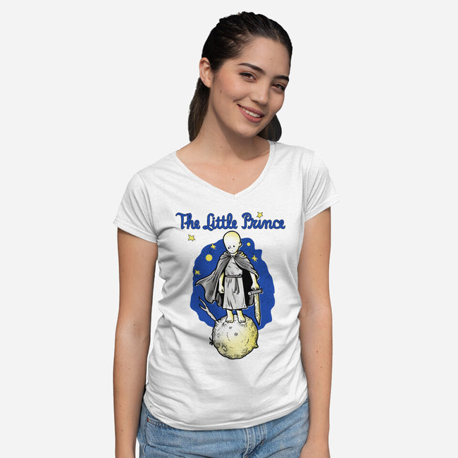 Egg The Little Prince-Womens-V-Neck-Tee-palmstreet