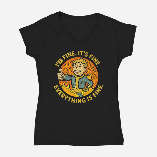 It Is All Fine-Womens-V-Neck-Tee-kg07