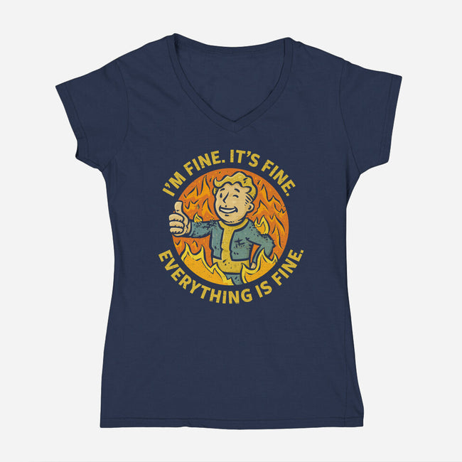 It Is All Fine-Womens-V-Neck-Tee-kg07