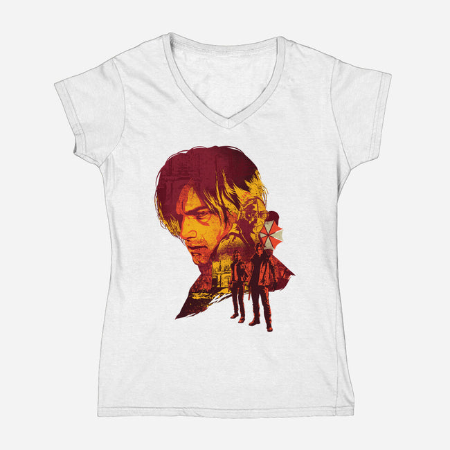 Leon’s Last Requiem-Womens-V-Neck-Tee-hypertwenty