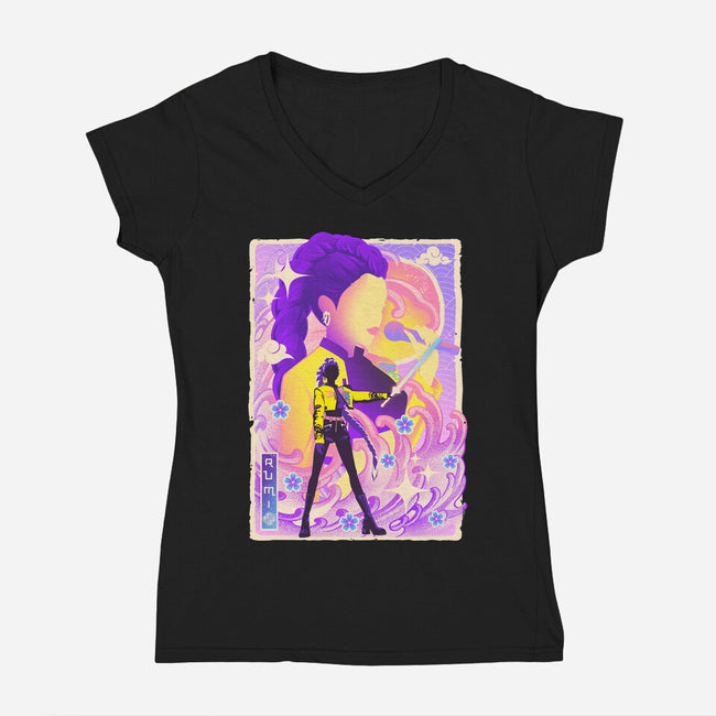 Musha-e Popstar Royalty-Womens-V-Neck-Tee-hypertwenty