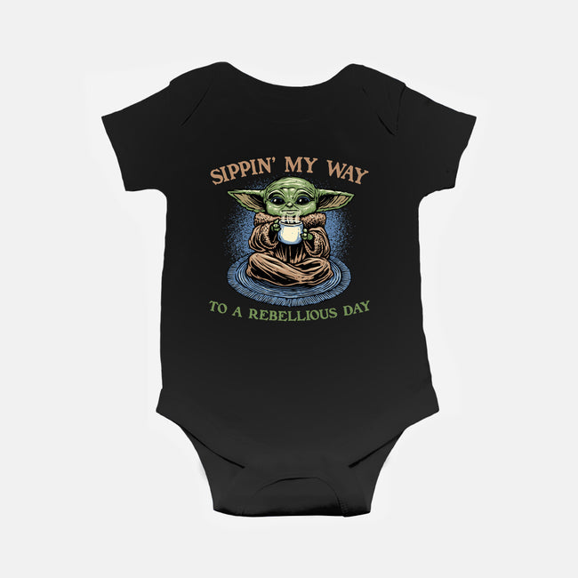Rebellious Sip-Baby-Basic-Onesie-glitchygorilla