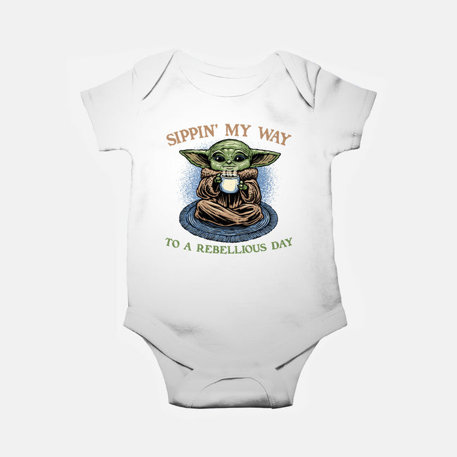 Rebellious Sip-Baby-Basic-Onesie-glitchygorilla